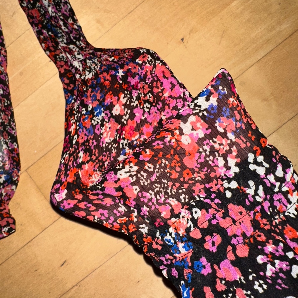 MAJE Lehane Floral Long Sleeve 100% Silk Blouse , 1(S) GD1127 - Picture 4 of 5